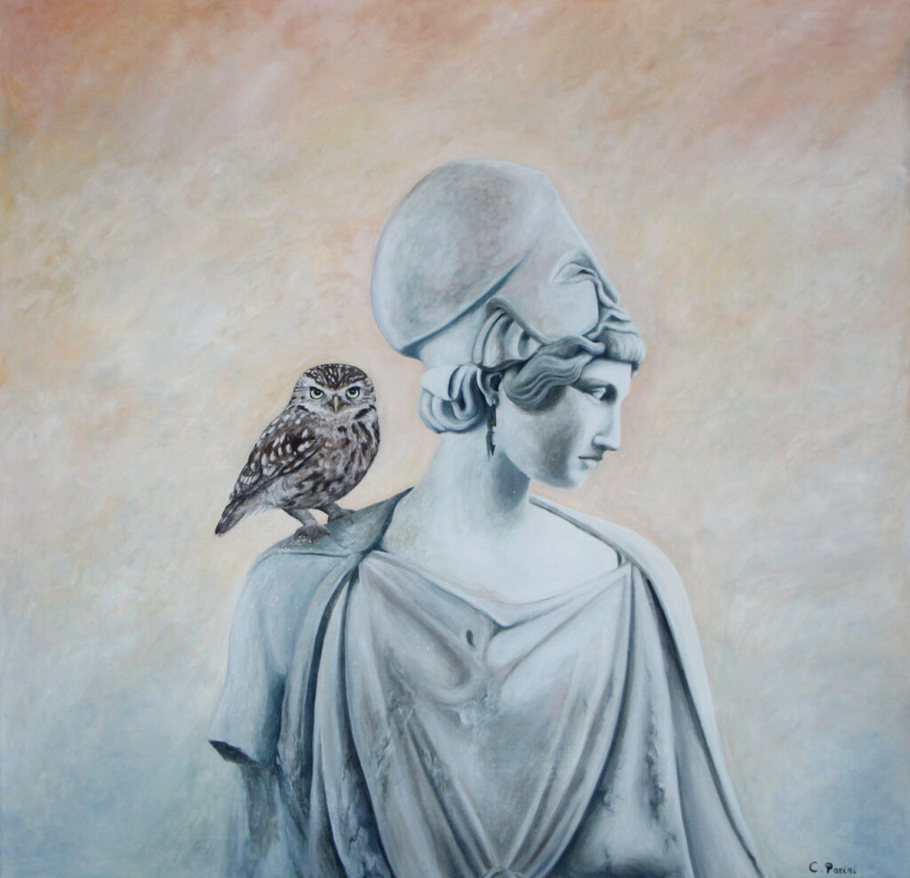 PARINI Illustration, Athena, peinture à l'huile